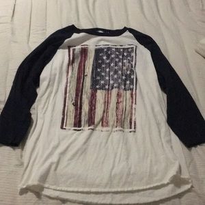 American Flag baseball tee